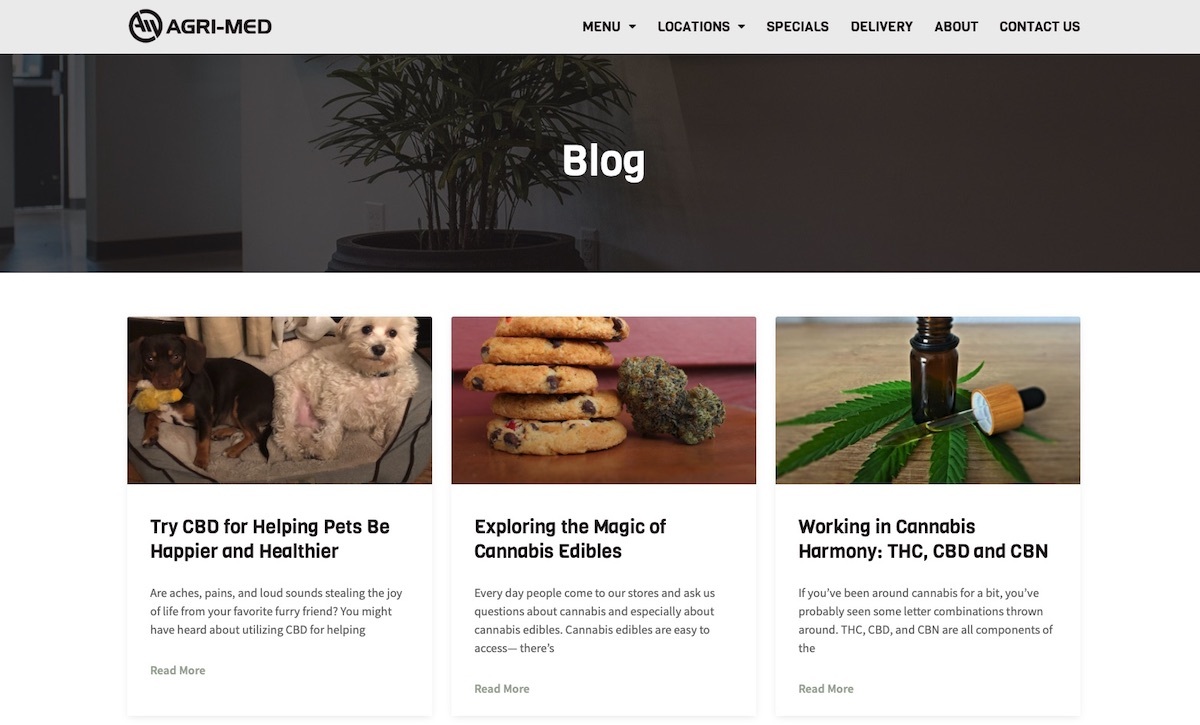 Agri-Med - Michigan - best dispensary website example