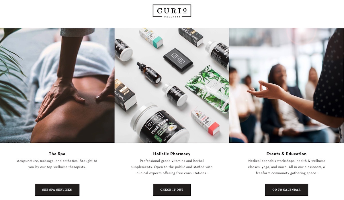 Curio Wellness - Maryland - best dispensary website example