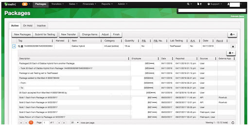 Metrc dropdown