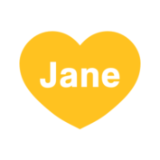 Jane Logo Big Heart WHITE