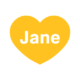 Jane Logo Big Heart WHITE