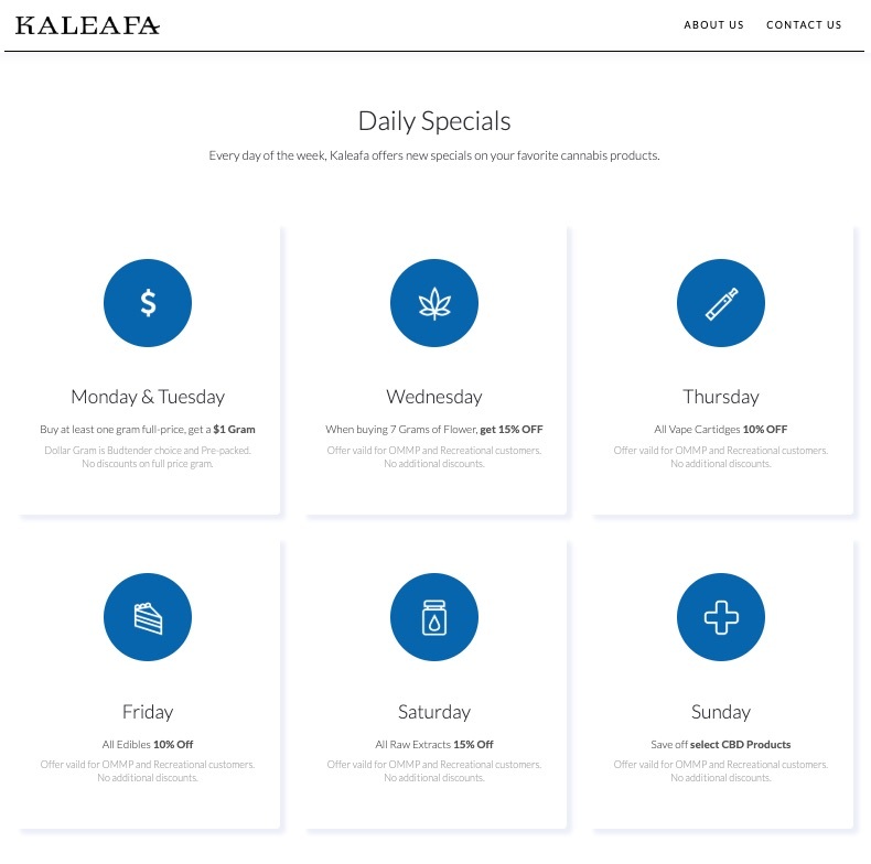 Kaleafa Daily Specials